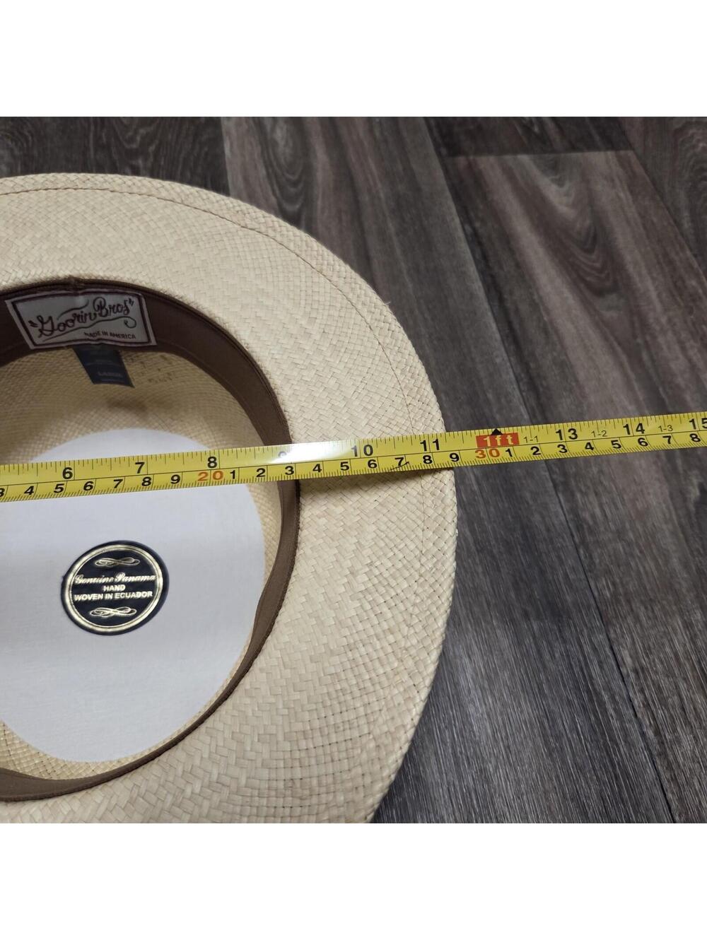 Rare Vintage Goorin Bros Straw Flat Top Sun Boater Hat Beige Size L Kai Kai ? - Picture 14 of 14
